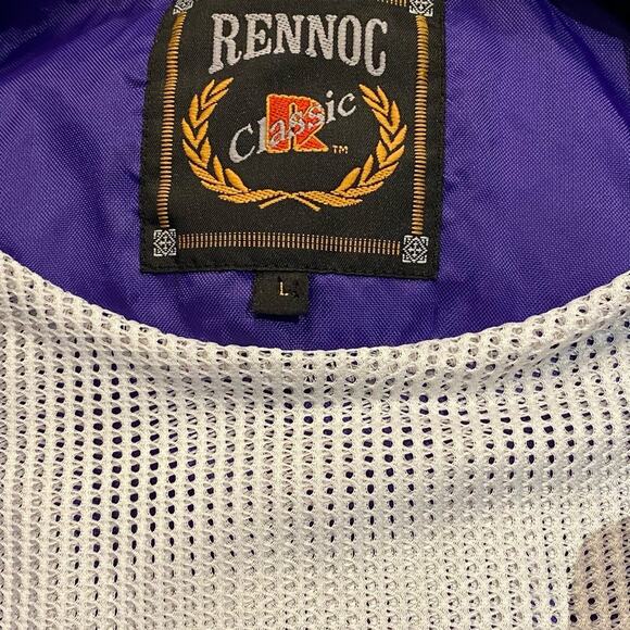 Rennoc Purple and White Varsity Style Quarter zip Jacket Adult Large - Picture 4 of 4